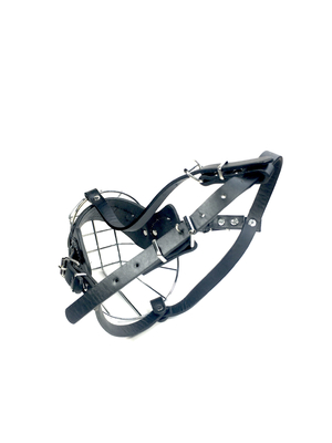 330g Σκύλο μουστάκι για μεγάλα σκυλιά 2023 Design Metal Leather αναπνευστικό μουστάκι