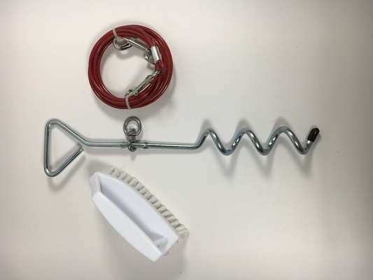 470g Heavy Duty Pet Dog Spiral Steel Strap Cable Metal Anchor για ταξίδια εξωτερικές αλυσίδες δέσμευσης