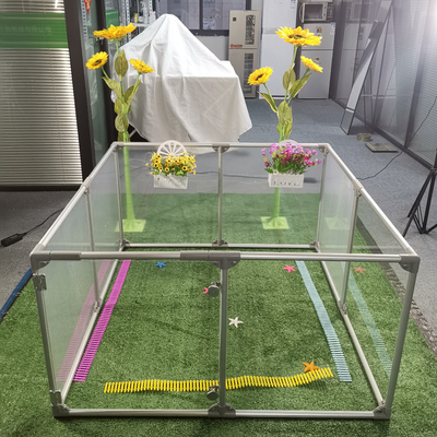 Αλουμινίου Floding Pet Playpen σκύλος άσκηση φράχτη 12 Πίνακες Μαύρο 65 x 91 cm Σχήμα Σκληρό