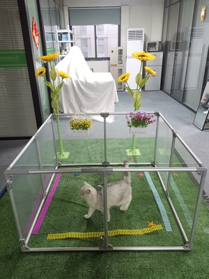 Αλουμινίου Floding Pet Playpen σκύλος άσκηση φράχτη 12 Πίνακες Μαύρο 65 x 91 cm Σχήμα Σκληρό