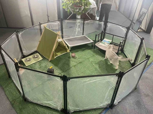 DIY Διαφανής Δυνατό να αναδιπλωθεί Yard Pet φράχτη Κλουβί 6/8/10/12 PCs για φορητό Pet Playpen