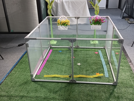 Εσωτερικός αναδιπλούμενος σκύλος Playpen Διαφανές ακρυλικό φορητό φράχτη κατοικίδιων ζώων με ζωικό σχέδιο