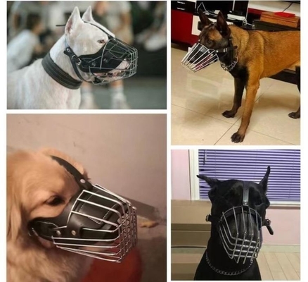 Προστατευτική μύτη για κατοικίδια ζώα για Pitbull Shepherd Small Puppy Retriever Leather 15-25kg
