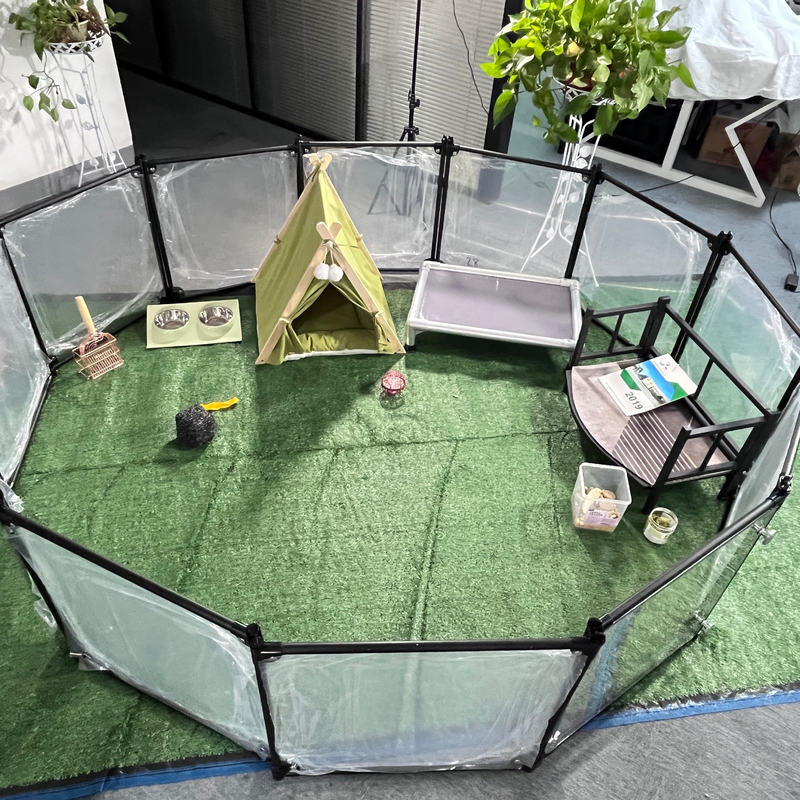 Εσωτερικός αναδιπλούμενος σκύλος Playpen Διαφανές ακρυλικό φορητό φράχτη κατοικίδιων ζώων με ζωικό σχέδιο